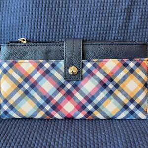 Plaid Multicolor Clutch Wallet